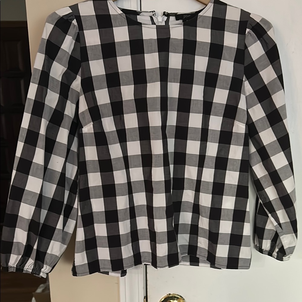 Black and White Checkered Women's Top